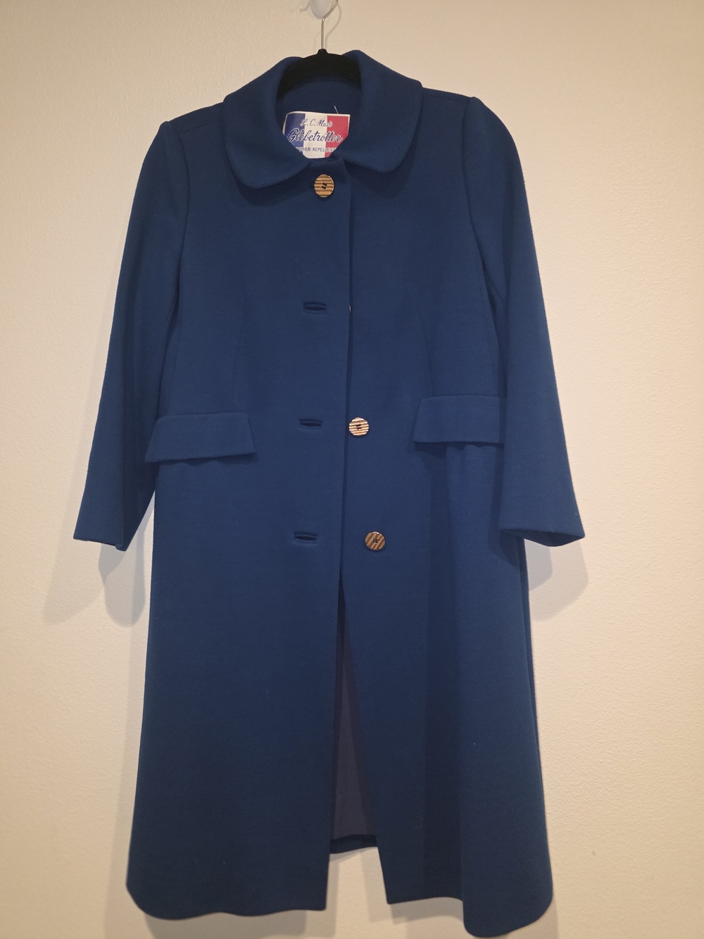 Vintage Blue Women's Wool Coat by